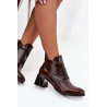 Odos lakuoti kulkšnies batai su dekoratyviais elementais izoliacija Zazoo 60560 bordo | Auliniai batai moterims | jai24.lt