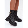 Šildomi moteriški darbo batai su dekoracija juodi Melisse | Auliniai batai moterims | jai24.lt
