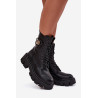 Šildomi moteriški darbo batai su dekoracija juodi Melisse | Auliniai batai moterims | jai24.lt
