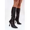 Moteriški iki kelio aukšti kulniukai juodi Vionette | Ilgaauliai batai | jai24.lt