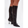 Moteriški iki kelio aukšti kulniukai juodi Vionette | Ilgaauliai batai | jai24.lt