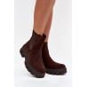 Moteriški aulinukai Fivienne šilta ekologiška oda tamsiai ruda | Auliniai batai moterims | jai24.lt