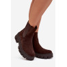 Moteriški aulinukai Fivienne šilta ekologiška oda tamsiai ruda | Auliniai batai moterims | jai24.lt