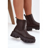Moteriški aulinukai Fivienne šilta ekologiška oda tamsiai ruda | Auliniai batai moterims | jai24.lt