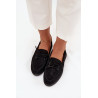 Moteriški Flat Mokasinai Su Raišteliais Juodi Zalina | Mokasinai moterims | jai24.lt