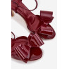 Lakuoti aukšti kulniukai sandalai su kaspinu Bordeaux Noliva | Sandalai moterims | jai24.lt