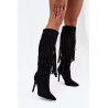 Moteriški aukštakulniai batai su kutais juodi Isalune | Ilgaauliai batai | jai24.lt