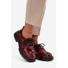 Blizgučiuota odinė moteriška basutė su sagtimis Artiker 57C0336 bordinė | Pavasariniai batai | jai24.lt