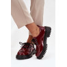 Blizgučiuota odinė moteriška basutė su sagtimis Artiker 57C0336 bordinė | Pavasariniai batai | jai24.lt