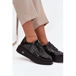 Odos moterų bateliai su raišteliais ant platformos Artiker 57C2043 Juoda-sidabrinė 201548