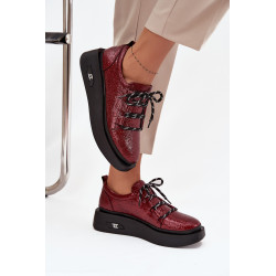 Odos Lakuoti Moteriški Mokasinai Ant Platformos Artiker 57C2046 Burgundinė 201549