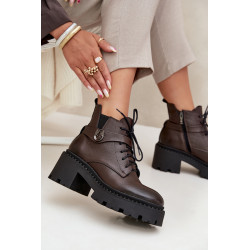 Oda moterų bateliai su blokiniu kulnu su dekoratyvine juostele su pamušalu Zazoo 60557 tamsiai smėlio 201558