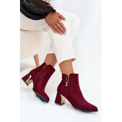 Moteriški kulniukai su aukštu kulnu su auksiniais akcentais Bordeaux Kalivra 201564