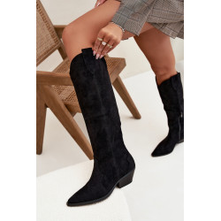 Oro įdėtos kaubojų auliniai batai su kulnu iš ekologiško zomšos smėlio Jovianne 201566