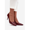 Lakuotos ekologiškos odos moteriškos aukštakulnės su aštriais nosimis Bordo Jadira | Aukštakulniai | jai24.lt