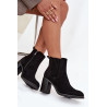 Šiltos moteriškos aulinukai su blokiniu kulnu juodi Brevina | Auliniai batai moterims | jai24.lt