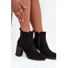 Šiltos moteriškos aulinukai su blokiniu kulnu juodi Brevina | Auliniai batai moterims | jai24.lt