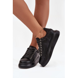 Moteriški sportbačiai iš natūralios odos GOE OO2N4004 Juodi 201614