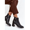 Izoliuotos moterų auliniai batai iš natūralios odos su kulnu Juoda Jovelle | Auliniai batai moterims | jai24.lt