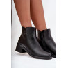 Šiltos moteriškos aulinės su blokiniu kulnu juodos Delmira | Auliniai batai moterims | jai24.lt