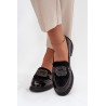 Lakuoti moteriški mokasinai su dekoratyvine sagtimi S.Barski HY52-546 Juoda | Mokasinai moterims | jai24.lt