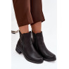 Moteriški kulkšnies batai su blokiniu kulnu su šildymu Juoda Kalivana | Auliniai batai moterims | jai24.lt
