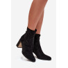 Moteriški aukšto kulno batai su auksiniu elementu izoliuoti juodi Amelisse | Auliniai batai moterims | jai24.lt