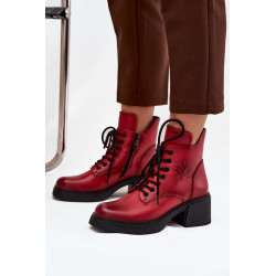 Moteriški odiniai auliniai batai su blokiniu kulnu su izoliacija Vinceza 39950 Raudona 201648