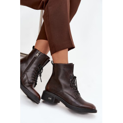 Moteriški odiniai auliniai batai su žemu kulnu sušildyti Vinceza 39955 Smėlio 201650