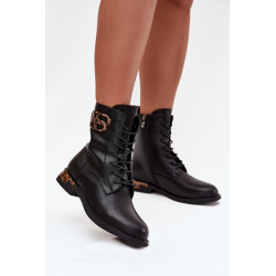 Odos moterų plokščiapadžių auliniai batai su dekoratyva su įdėklu Artiker 57C1064 Juoda 201660