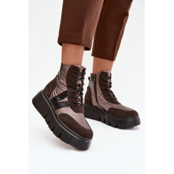 Moteriški izoliuoti auliniai batai ant platformos Vinceza 58562 rudi 201666