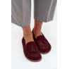 Odos suedes loaferiai barefoot Zazoo 322 raudoni | Mokasinai moterims | jai24.lt