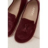 Odos suedes loaferiai barefoot Zazoo 322 raudoni | Mokasinai moterims | jai24.lt