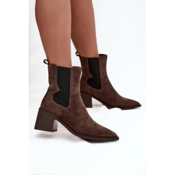Odos nubuko moteriški auliniai batai su kulniuku ir pamušalu Artiker 57C0047 rudi 201678