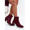 Veltinio auliniai batai su blokiniu kulnu su apmuštu detaliu Artiker 57C0016 Bordo | Auliniai batai moterims | jai24.lt