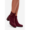 Veltinio auliniai batai su blokiniu kulnu su apmuštu detaliu Artiker 57C0016 Bordo | Auliniai batai moterims | jai24.lt