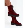 Moteriški darbo batai iš natūralios zomšos su šildymu Zazoo 4213 Bordo | Auliniai batai moterims | jai24.lt