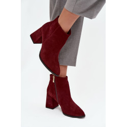 Moteriški Batai Ant Kulno Su Aukso Detalėmis Šokoladiniai Zazoo 3128 201682