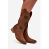 Atviros moteriškos basutės iš natūralaus zomšos Zazoo 3793 rudos | Ilgaauliai batai | jai24.lt