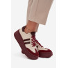 Odos moterų sportbačiai ant platformos Zazoo 3775 smėlio spalvos-vyno raudona | Kedai | jai24.lt