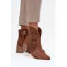 Moterų atviras su perforacija auliniai batai iš natūralaus zomšos ant kulno Zazoo 3690 rudi | Auliniai batai moterims | jai24.lt