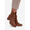 Aksomo perforuotos moteriškos auliniai batai ant kulno Zazoo 3647 rudi | Auliniai batai moterims | jai24.lt