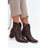 Aksomo perforuotos moteriškos auliniai batai ant kulno Zazoo 3647 rudi | Auliniai batai moterims | jai24.lt