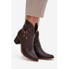 Aksomo perforuotos moteriškos auliniai batai ant kulno Zazoo 3647 rudi | Auliniai batai moterims | jai24.lt