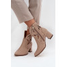 Aksomo perforuotos moteriškos auliniai batai ant kulno Zazoo 3647 rudi | Auliniai batai moterims | jai24.lt