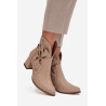 Aksomo perforuotos moteriškos auliniai batai ant kulno Zazoo 3647 rudi | Auliniai batai moterims | jai24.lt
