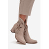 Aksomo perforuotos moteriškos auliniai batai ant kulno Zazoo 3647 rudi | Auliniai batai moterims | jai24.lt