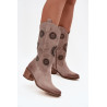 Suede odos moteriški batai su angomis Zazoo 3852 Cappuccino | Ilgaauliai batai | jai24.lt