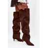 Slydimo moteriškos aulinės ant kulno šokolado Ysolienne | Ilgaauliai batai | jai24.lt