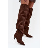 Slydimo moteriškos aulinės ant kulno šokolado Ysolienne | Ilgaauliai batai | jai24.lt